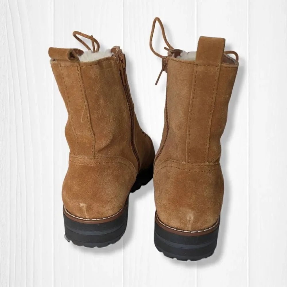 Crown & Ivy™ Women Naomi Hiker Boot High Laced Brown Size 8.5